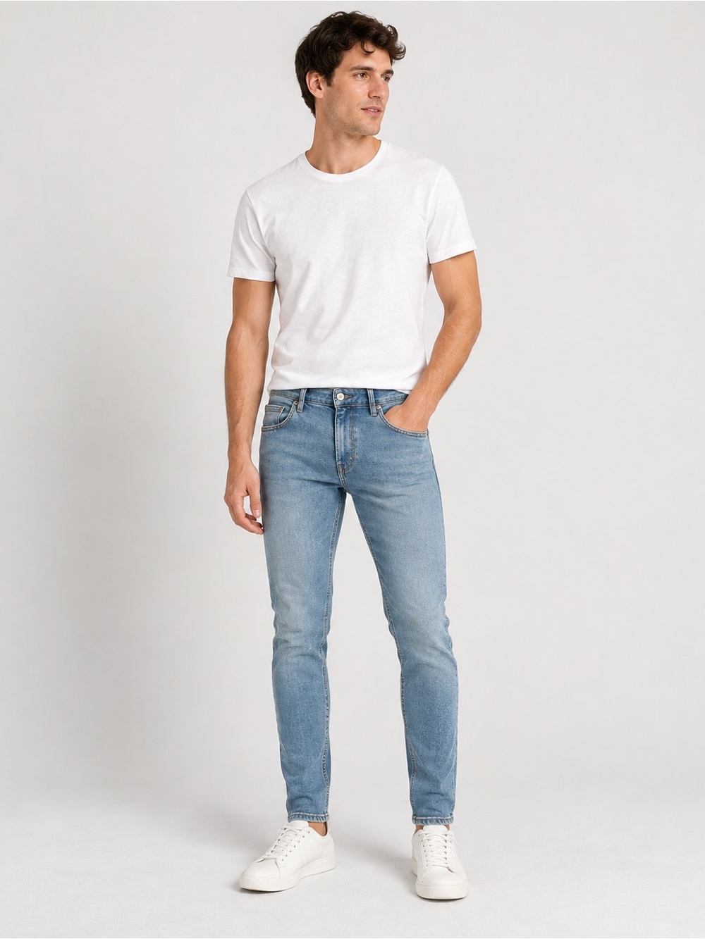 Zara Men’s Light Wash Skinny Jeans Size 31 Stretch Denim